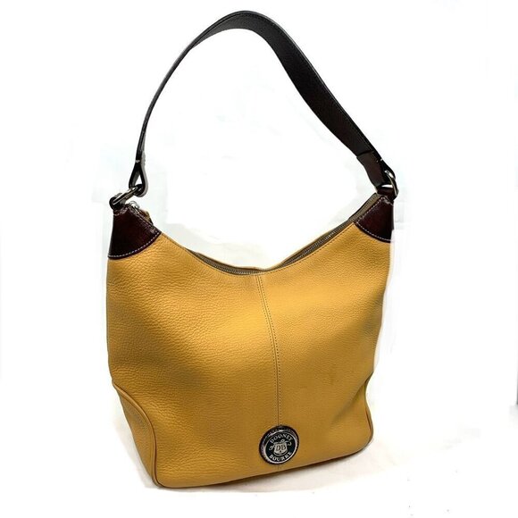 Dooney & Bourke Large Shoulder Hobo Bag In Yellow Pebble Leather H2 681917 - Picture 16 of 16